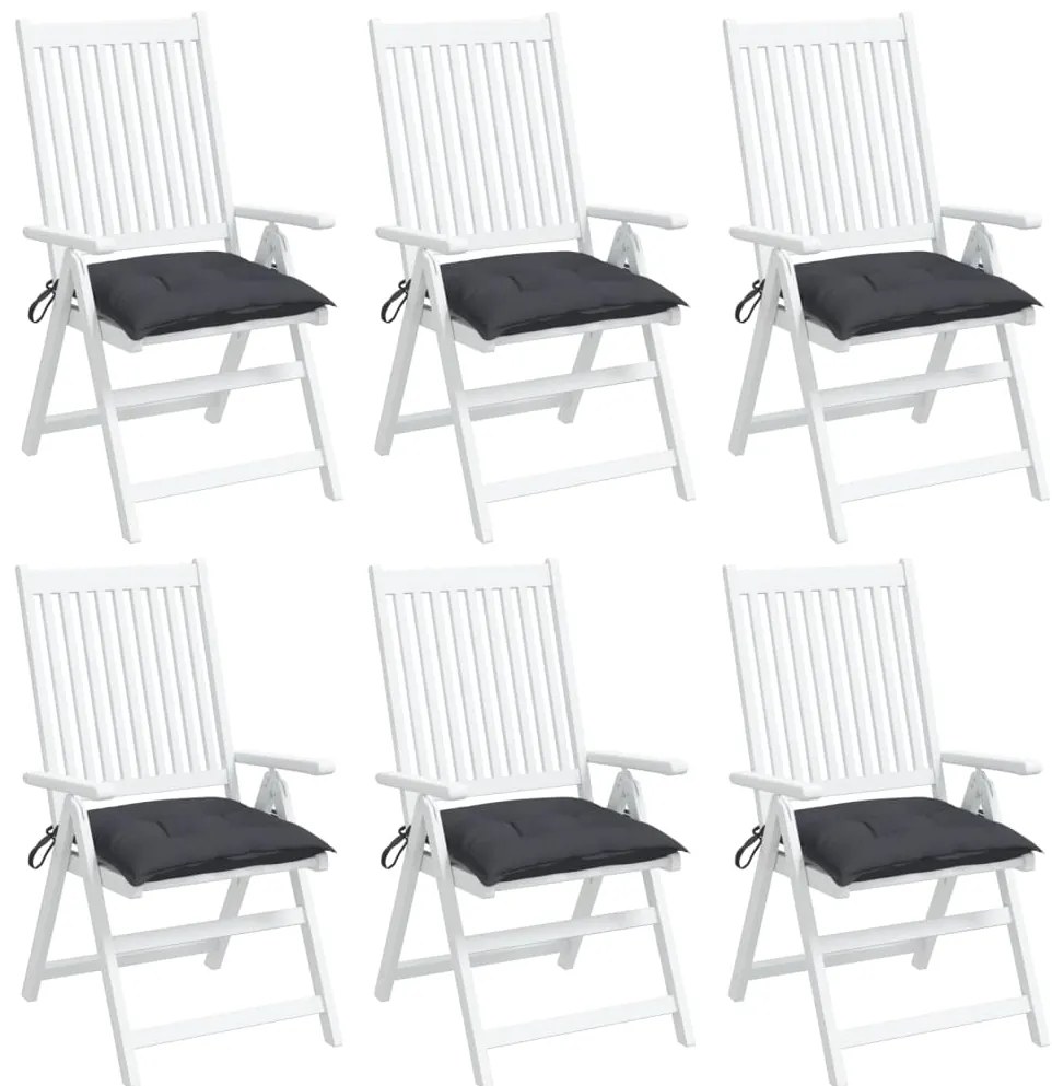 Almofadões de cadeira 6 pcs 50x50x7 cm tecido oxford antracite