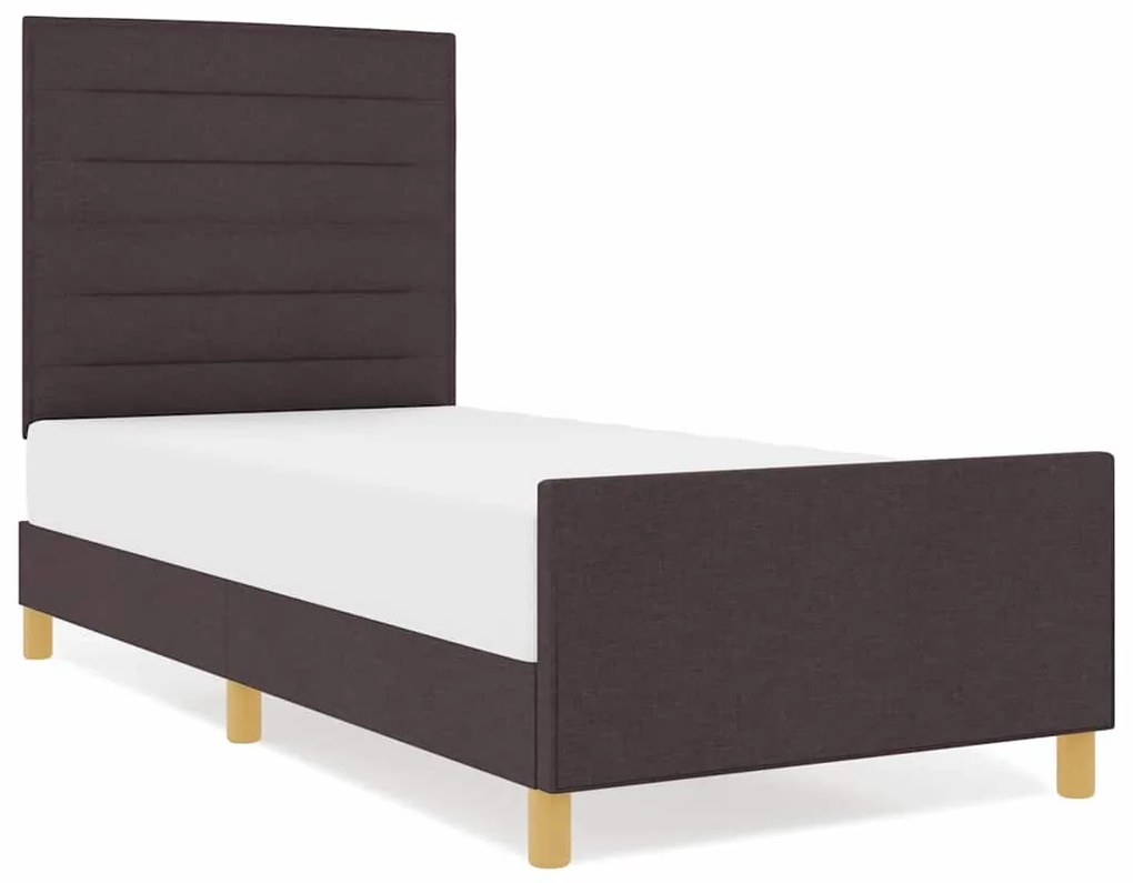 Cama vidaXL Marrom Escuro 90x200 cm Tecido
