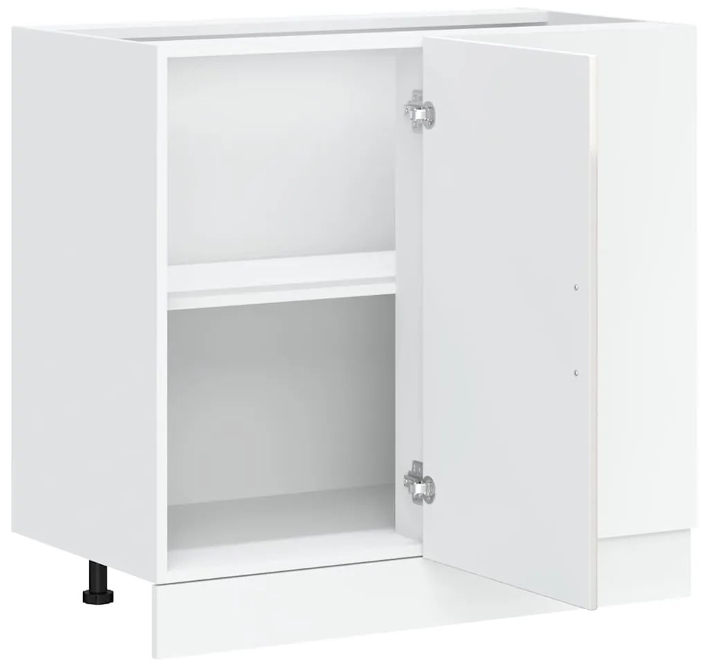 Armário base cozinha Porto derivados madeira branco brilhante