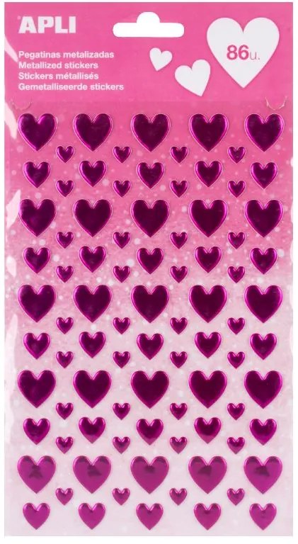 Adesivos - Coração Rosa 160x282mm Apli