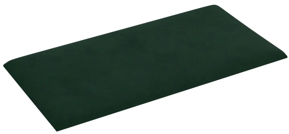 Painel de parede 12 pcs 60x30 cm veludo 2,16 m² verde-escuro