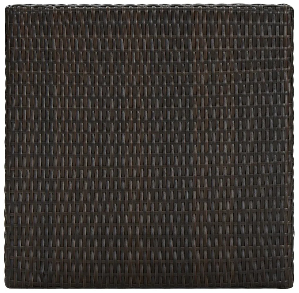 Mesa de bar para jardim 60,5x60,5x110,5 cm vime PE castanho