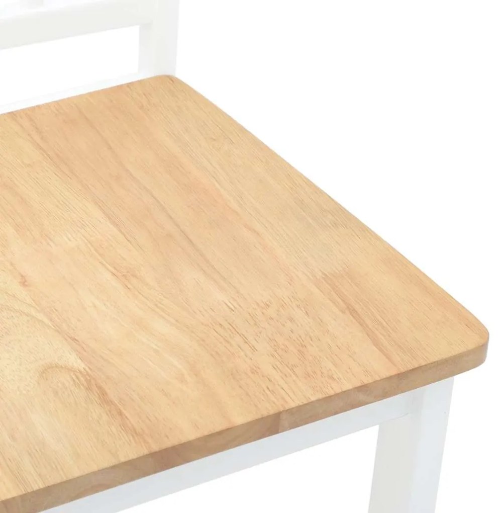 Cadeiras de jantar 2 pcs madeira de seringueira maciça branco