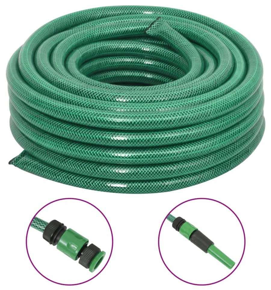 Mangueira de jardim com conjunto de encaixe 0,75" 10m PVC verde