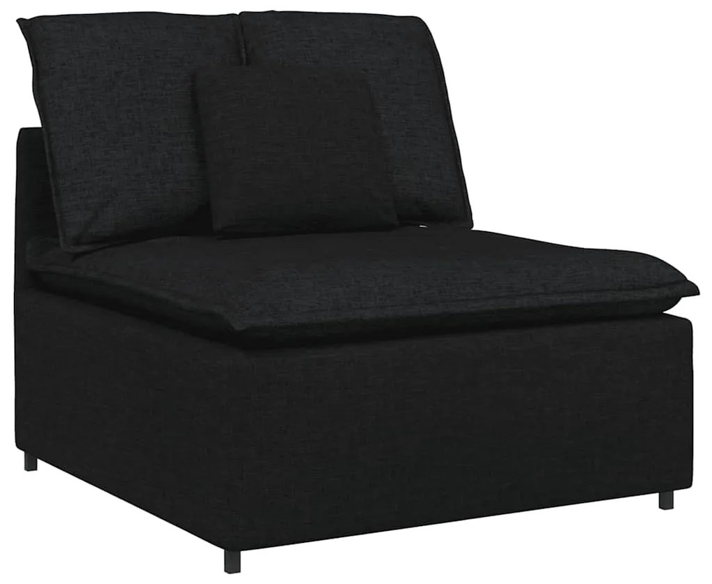 Sofá modular com almofadas tecido preto