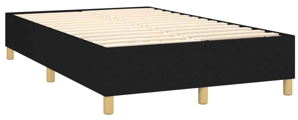 Cama com molas/colchão 120x200 cm tecido preto