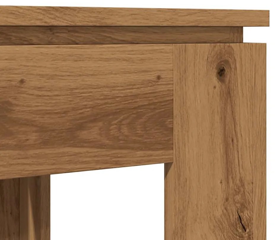 Mesa de jantar 120x60x76cm derivados madeira carvalho artisiano