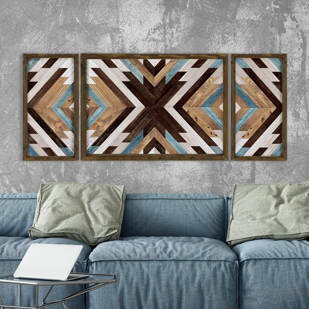 Pintura Decorativa em MDF com Moldura TAH038 – Multicolor – 70 x 50 cm