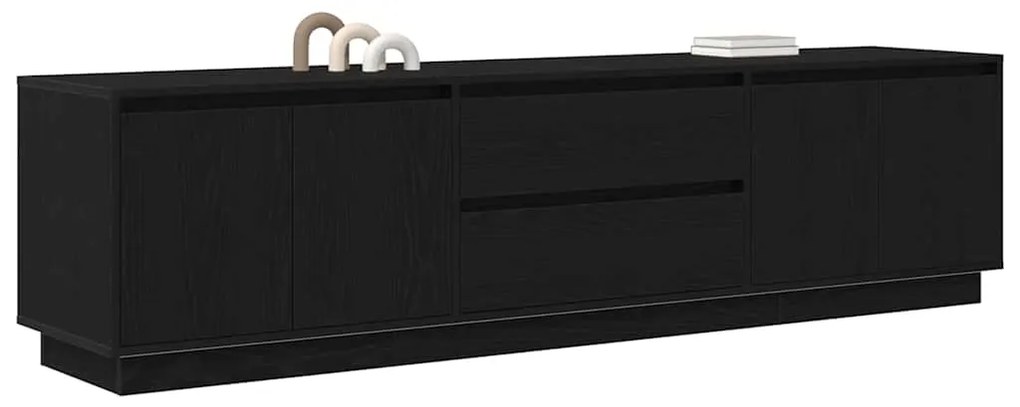 Móvel de TV com luzes LED 193,5x41x50 cm carvalho preto