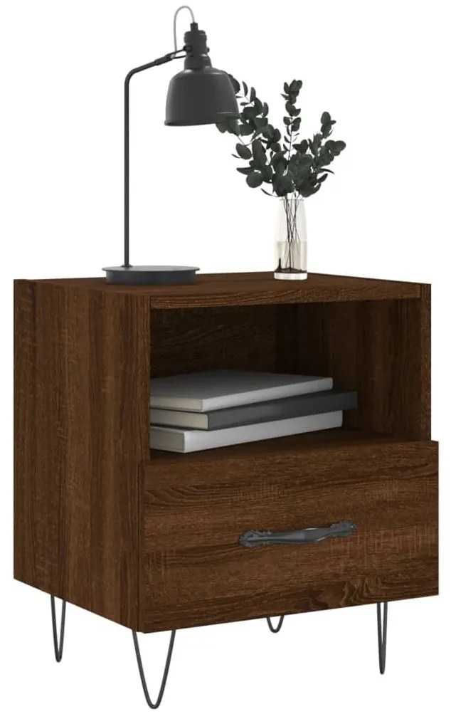 Mesa de cabeceira 2 pcs derivados de madeira carvalho castanho