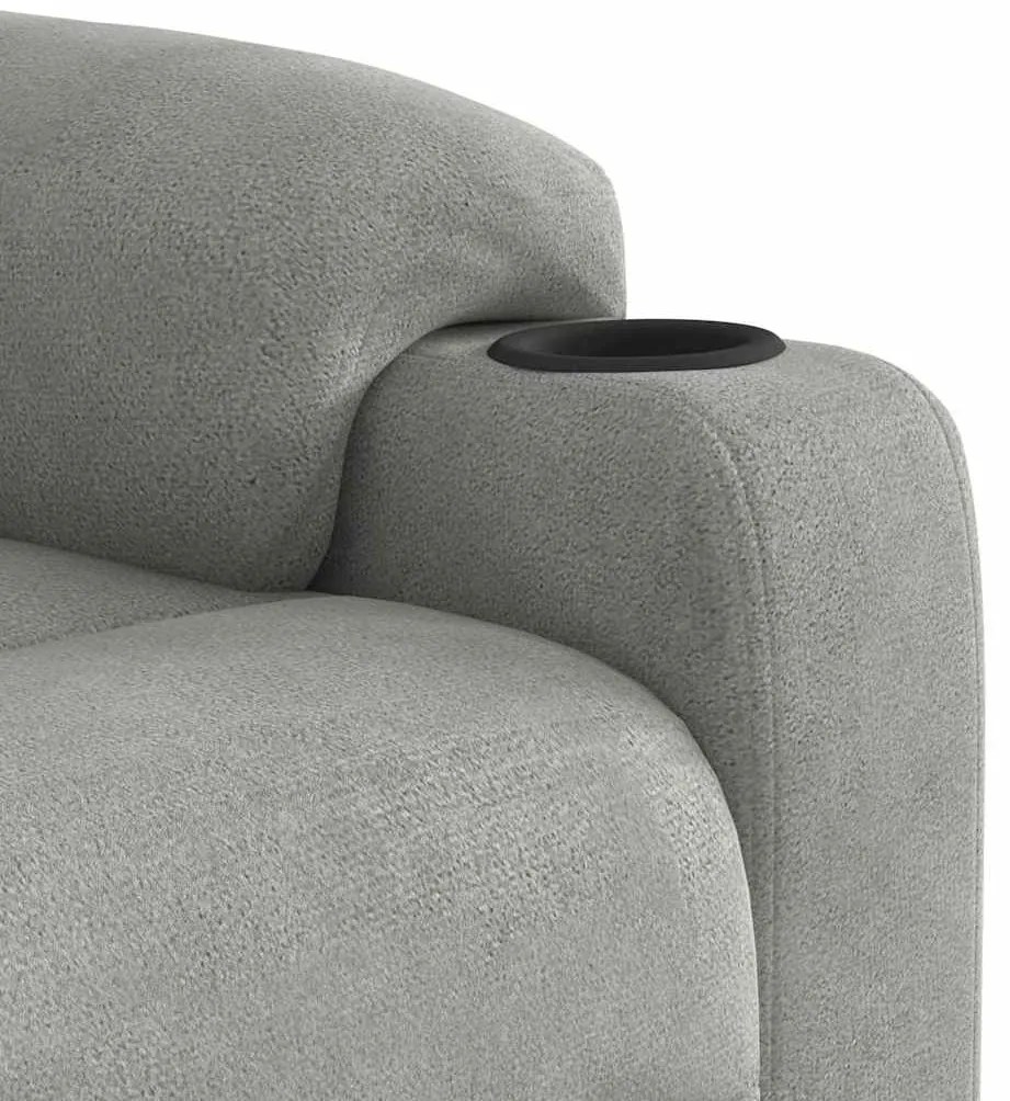 Poltrona de massagens reclinável tecido microfibra cinza-claro