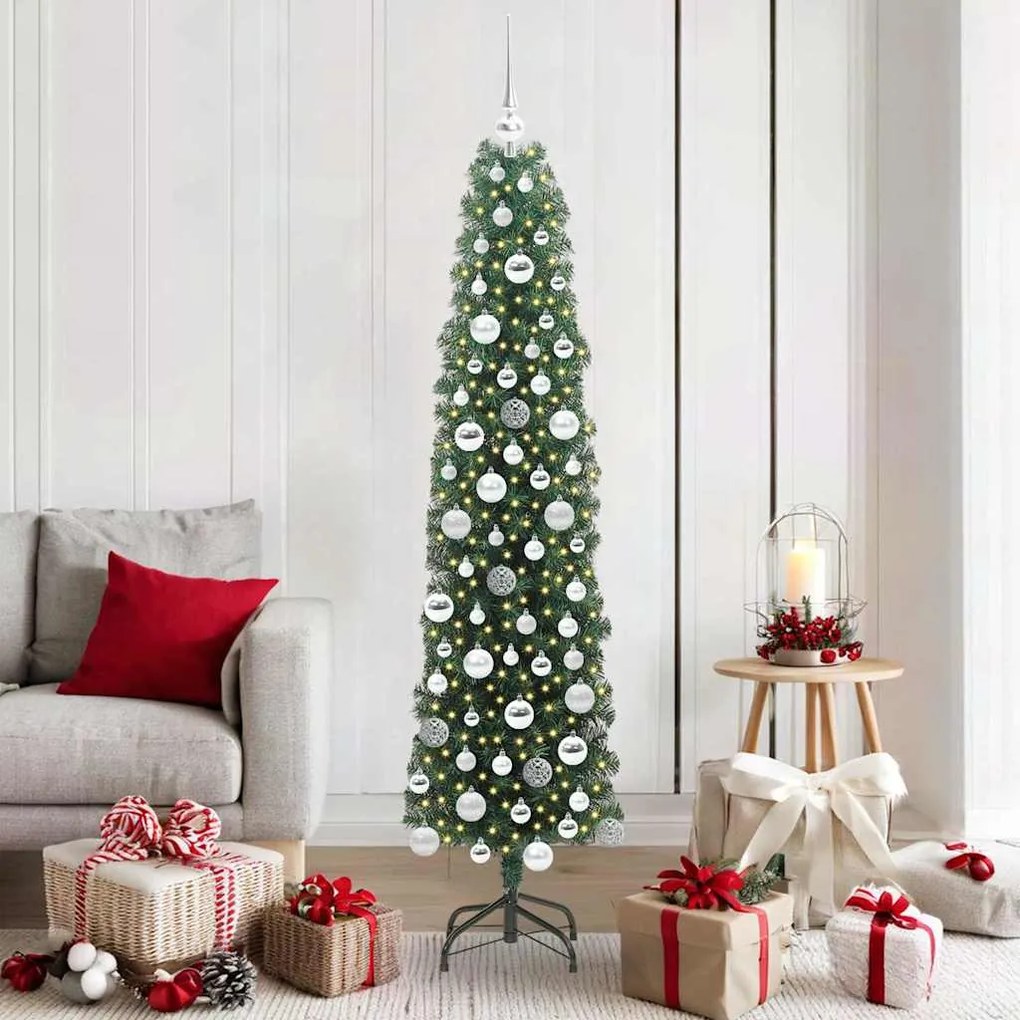 vidaXL Árvore de Natal Artificial Verde 180 cm PVC e Aço e Plástico
