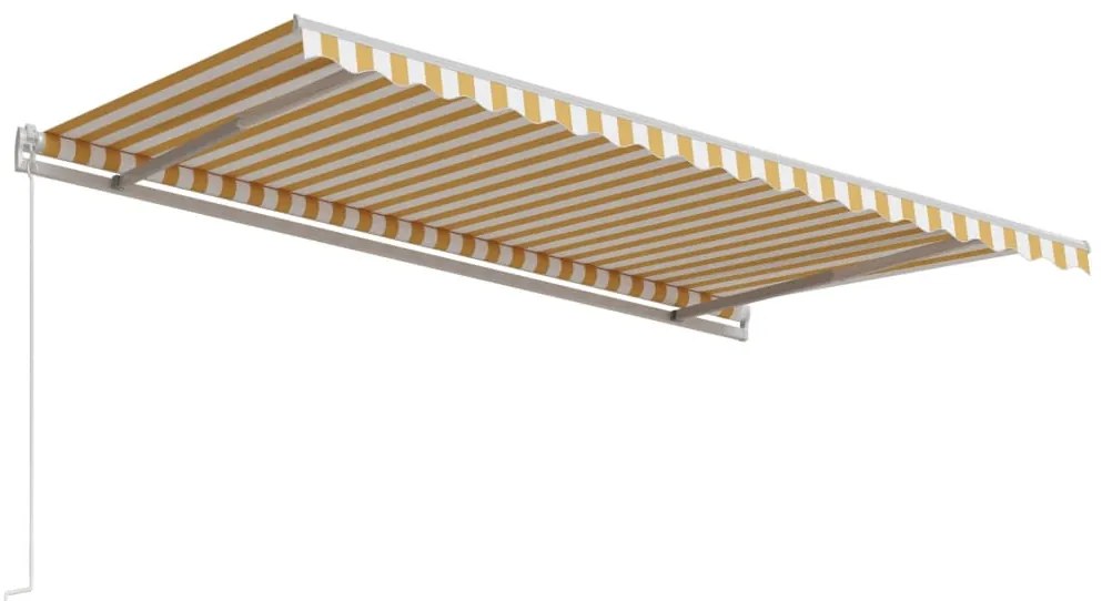 Toldo retrátil automático 450x300 cm amarelo e branco