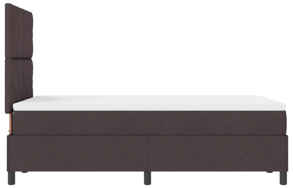 Cama Box com Colchão & LED Castanha Escura 120x200 cm Tecido