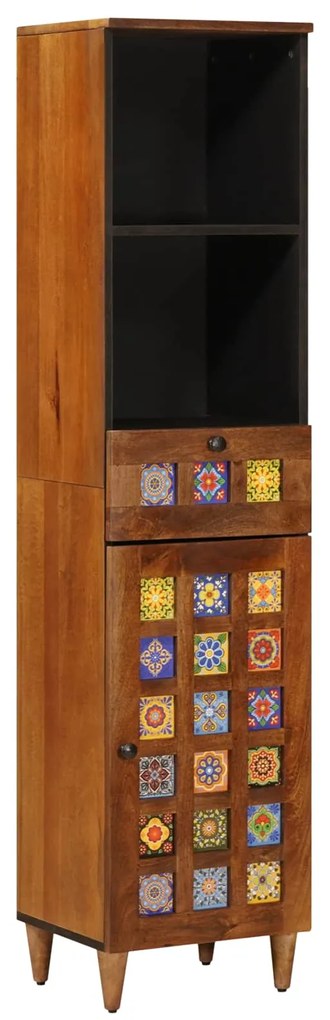 vidaXL Armário de Banheiro com gaveta Nogueira 38 x 33 x 160 cm