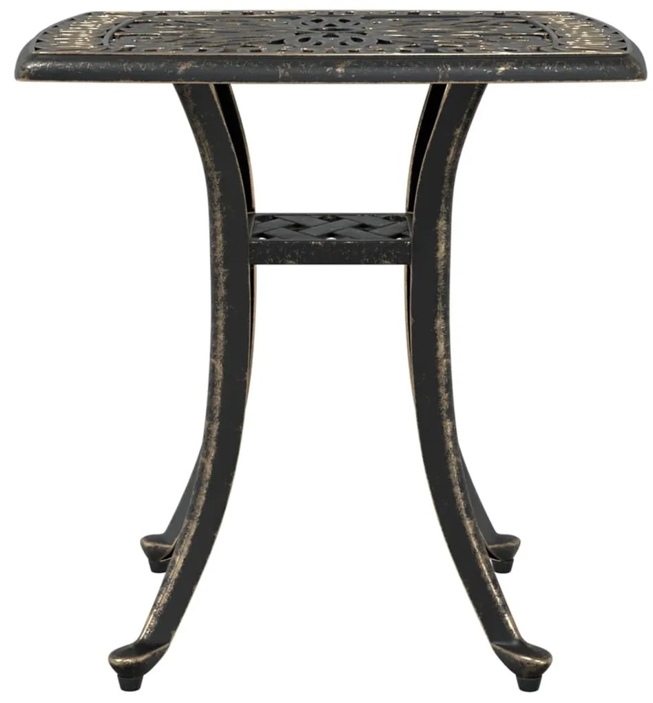 Mesa de jardim 53x53x53 cm alumínio fundido bronze