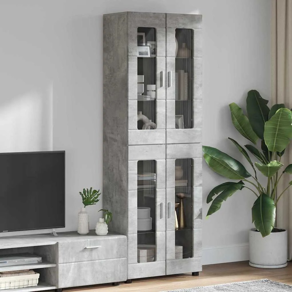 vidaXL Buffê FLORIN Cinzento 60 x 35 x 182 cm Madeira processada