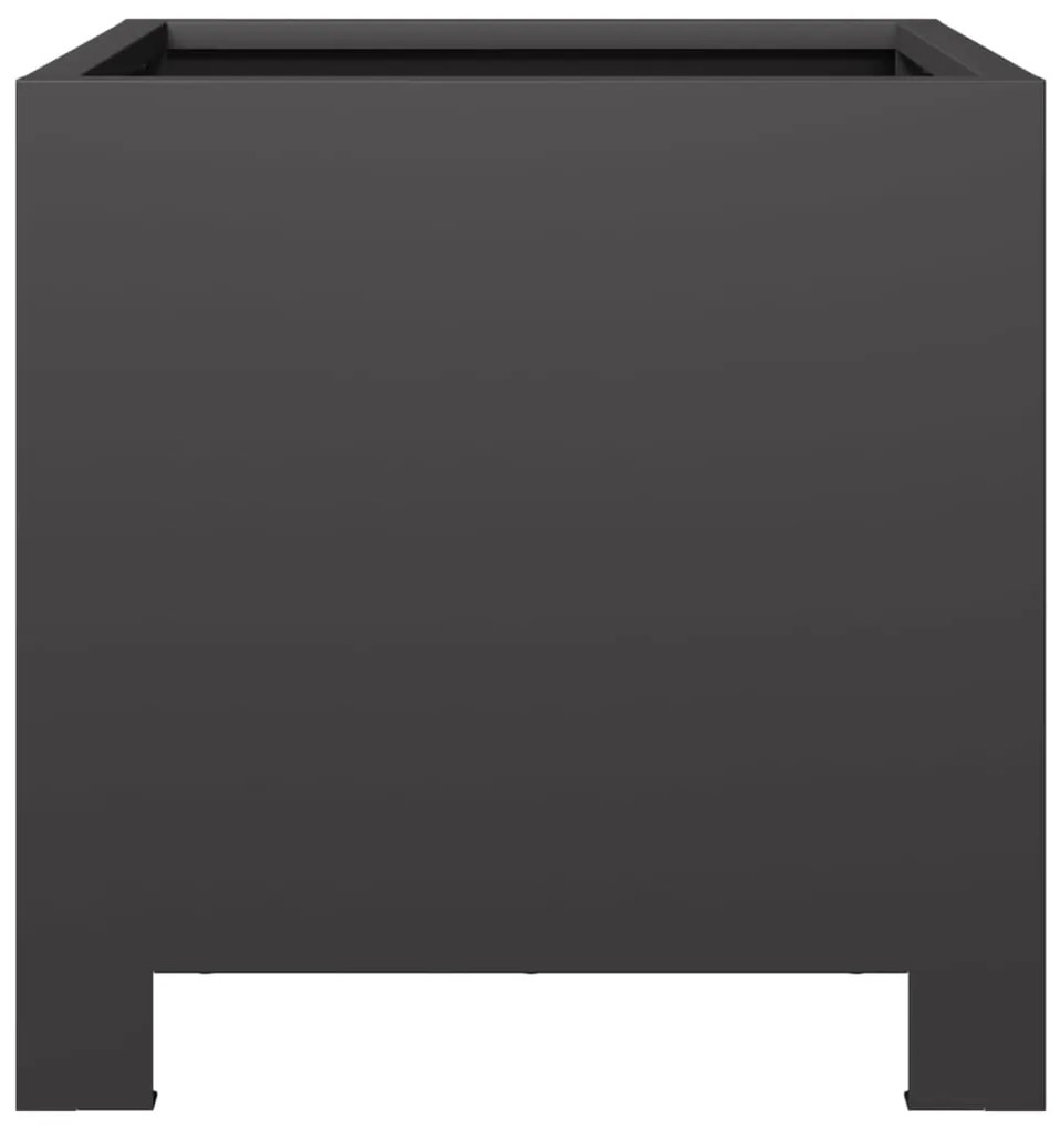 Vaso/floreira de jardim 2 pcs 30x30x30 cm aço preto