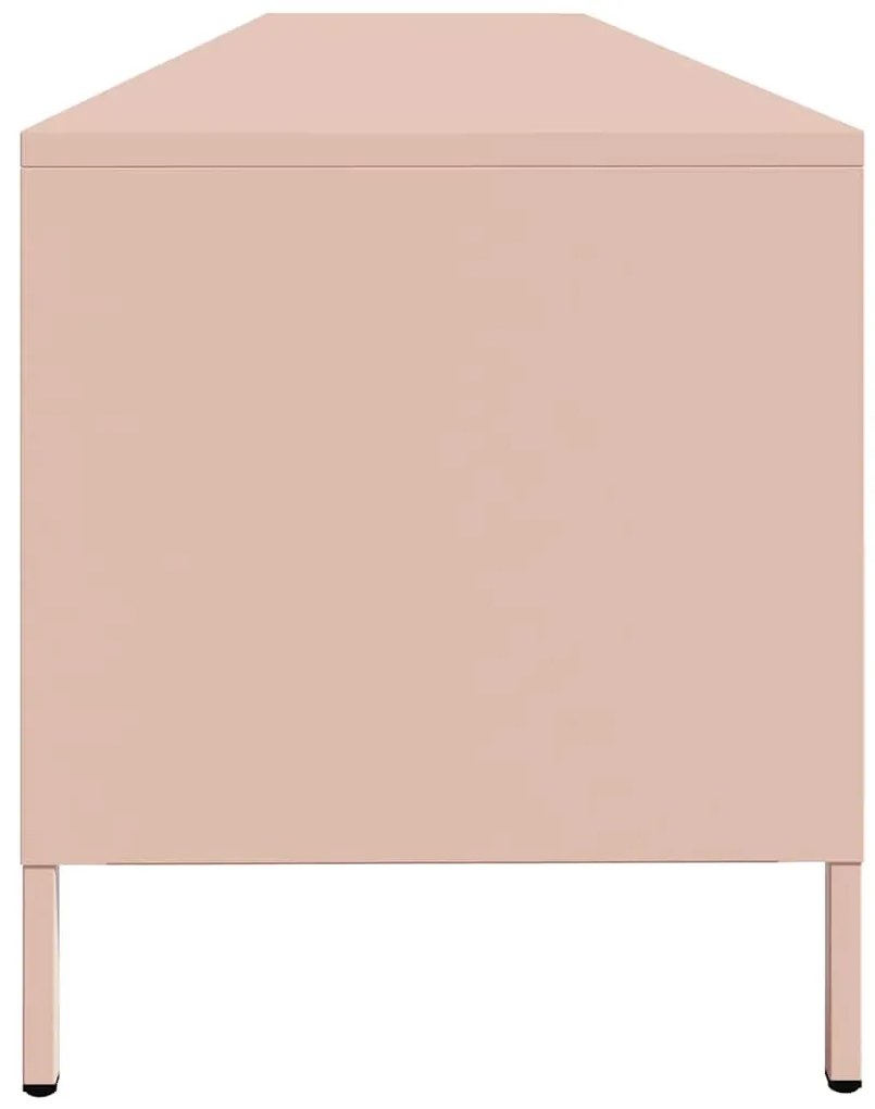 Móvel de TV 202x39x43,5 cm aço laminado a frio rosa