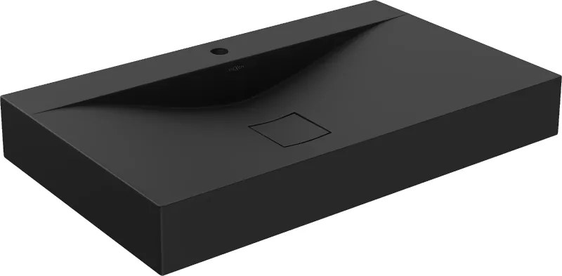 Mexen Poli lavatório de bancada de conglomerado 1/O 80 x 48 cm, preto - 23028071