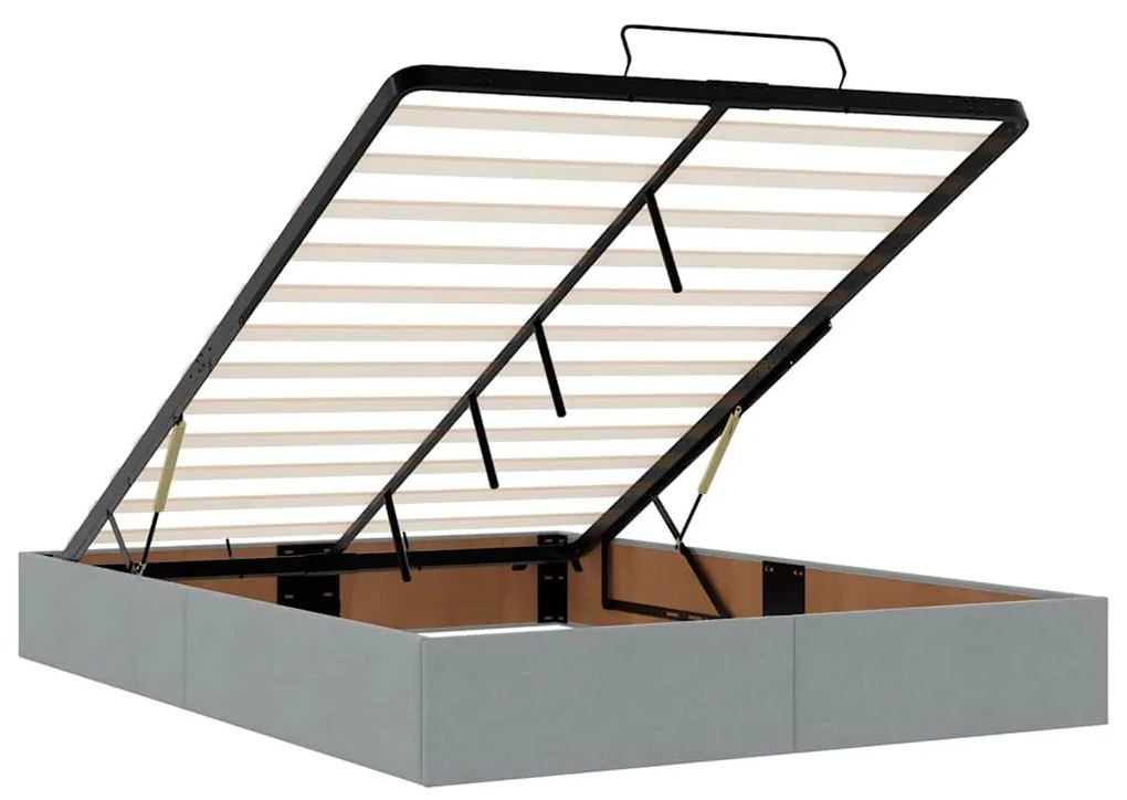 Estrutura de cama otomana sem colchão 140x190 cm cinzento claro