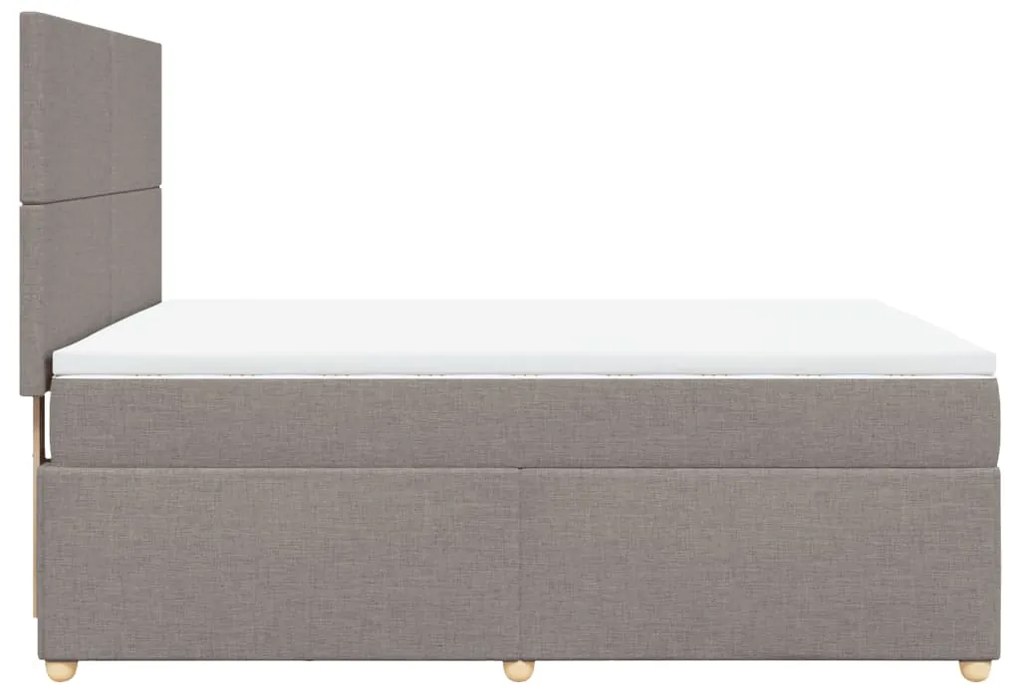 Cama com molas/colchão 160x200 cm tecido castanho-acinzentado