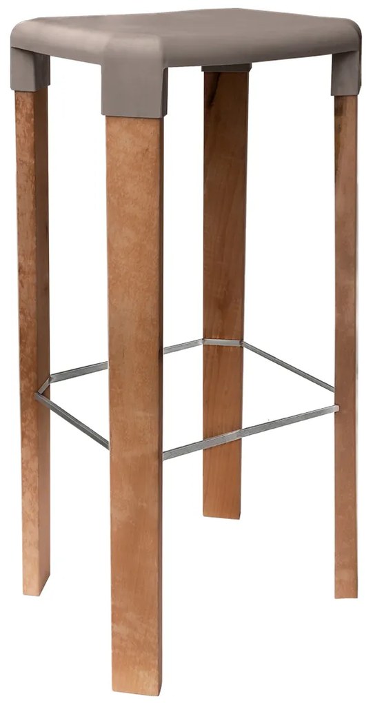 Banco Alto OSLO 78H, Perna Madeira - Pack 4 unidades, Turtle Dove