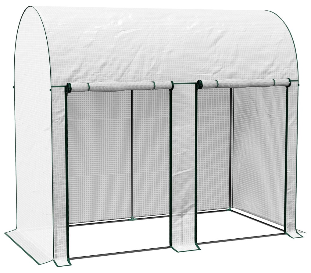 Estufa de Jardim em Aço e PE – 200x100x178 cm | Com Porta Dupla e Cobe