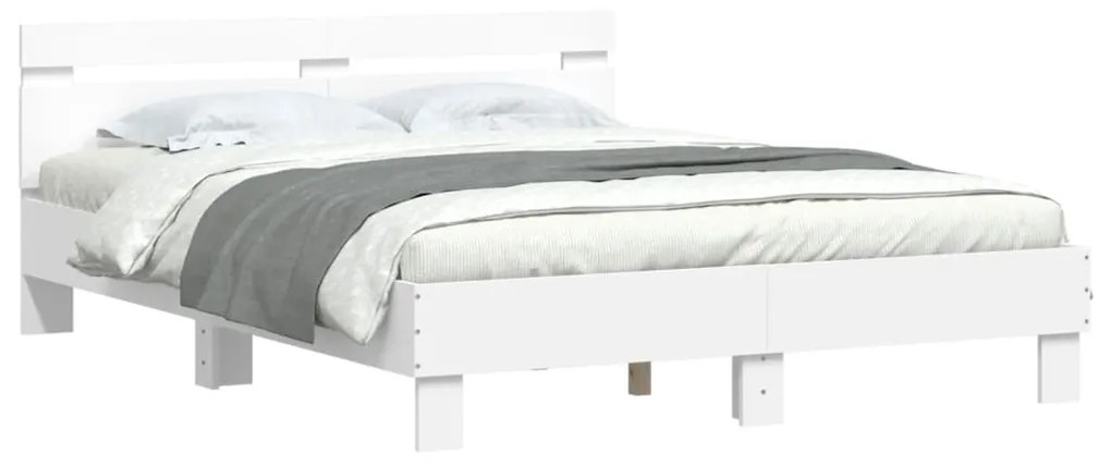 Estrutura cama c/ cabeceira 140x190 cm derivados madeira branco