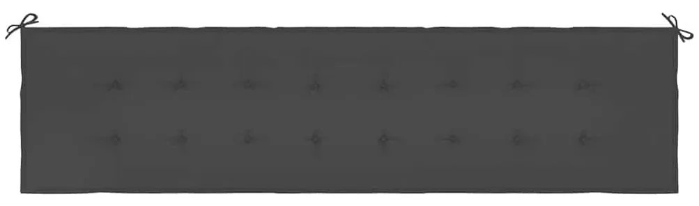 Almofadão p/ banco de jardim 200x50x4 cm tecido preto