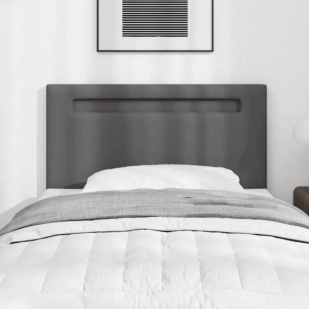Cabeceira de Design Simples Cinza 100 cm Couro Sintético