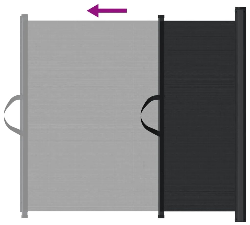 Portão retrátil p/ animais de estimação 82,5x125 cm preto