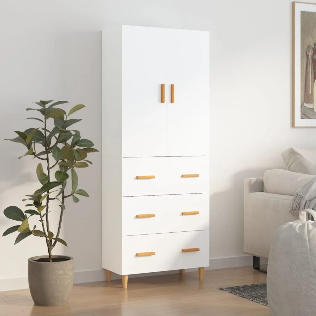 Armário alto 70x34x180 cm derivados de madeira branco