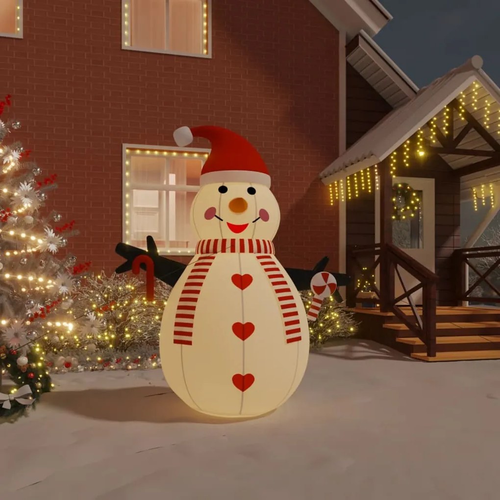 345372 vidaXL Boneco de neve insuflável com luzes LED 250 cm