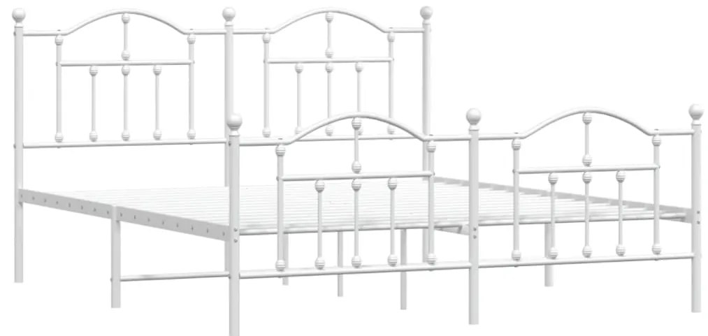 Estrutura de cama com cabeceira e pés 160x200 cm metal branco