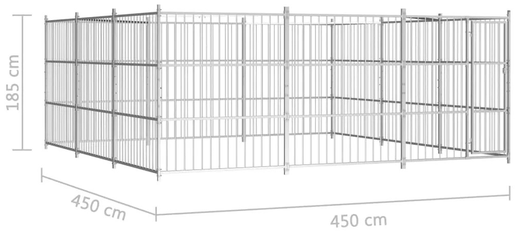 Canil de exterior 450x450x185 cm