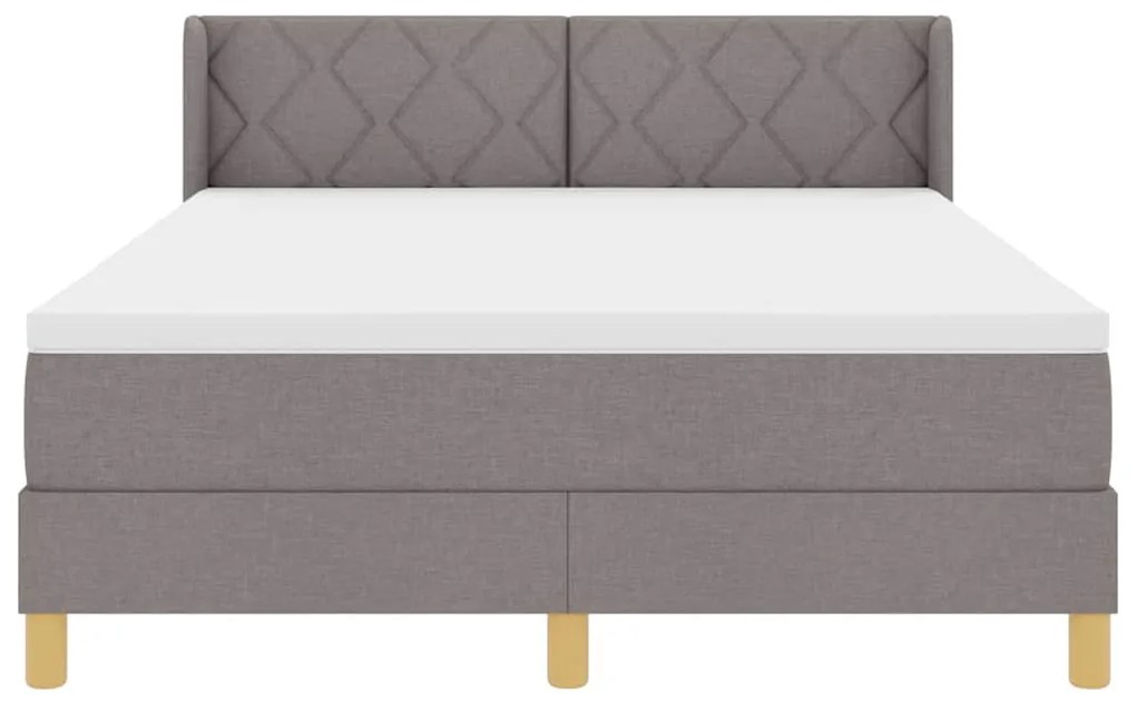 Cama Box Spring com Colchão Taupe - 140x200 cm, Tecido