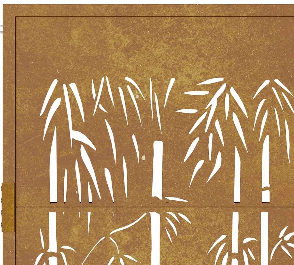 Portão de jardim 105x205 cm aço corten design bambu
