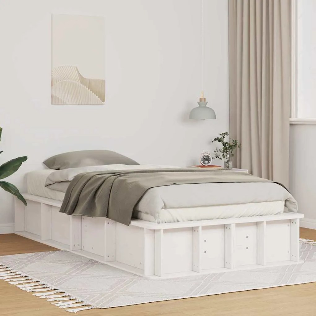 vidaXL Estrutura da Cama Branco 90 x 200 cm Madeira composta