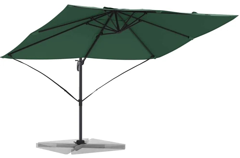 Guarda-Sol Cantilever Roma Verde 352x251x260 cm em Alumínio