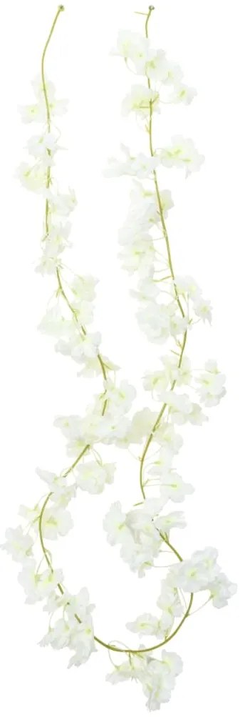 Grinaldas de flores de Natal 6 pcs 180 cm branco
