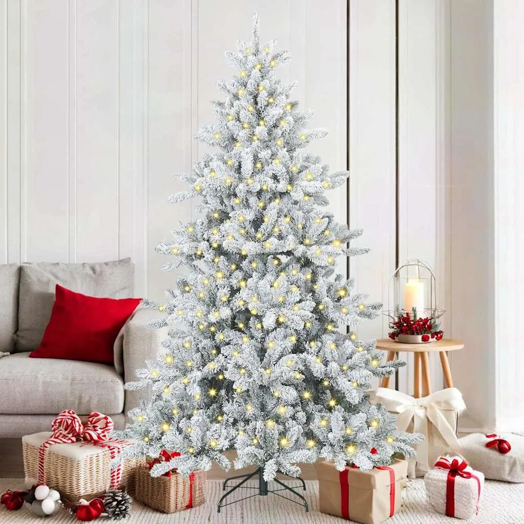 vidaXL Árvore de Natal Articulada Artificial com 300 LEDs 180 cm PVC