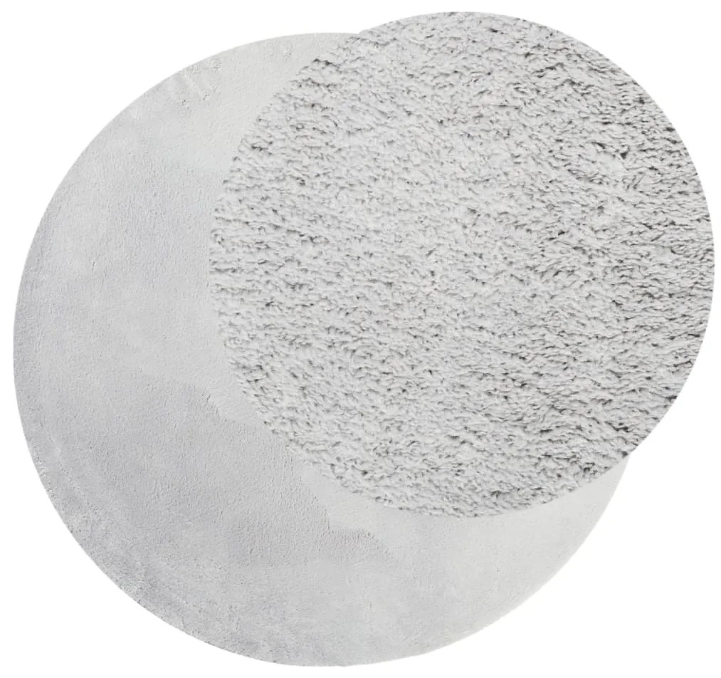Tapete pelo curto macio e lavável HUARTE Ø 100 cm cinzento