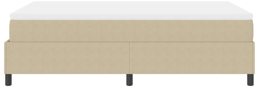 Cama Box Spring com Colchão Verde Claro, 120 x 200 cm, Tecido Corduroy