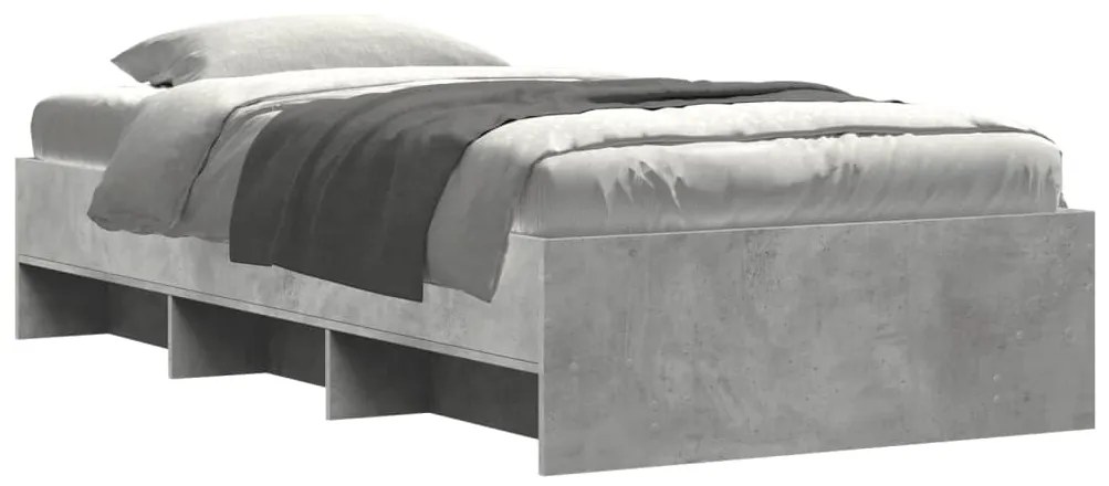 Estrutura de cama 90x190 cm derivados de madeira cinza cimento