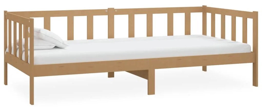 Sofá-cama com colchão 90x200 cm pinho maciço castanho mel