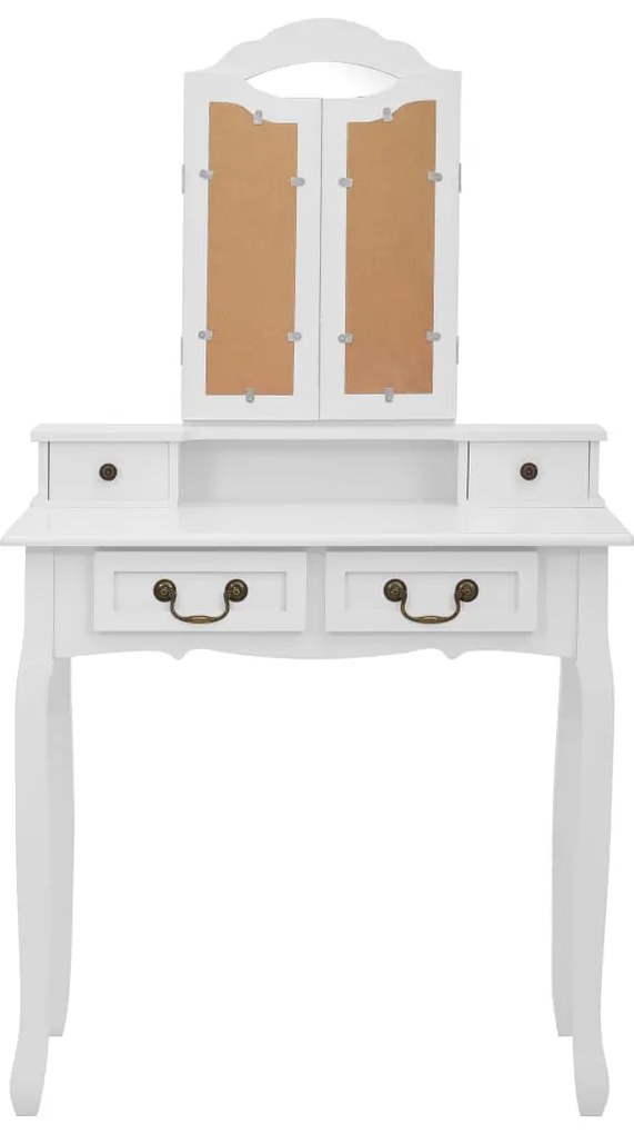 Conj. toucador com banco 80x69x141 cm madeira paulownia branco