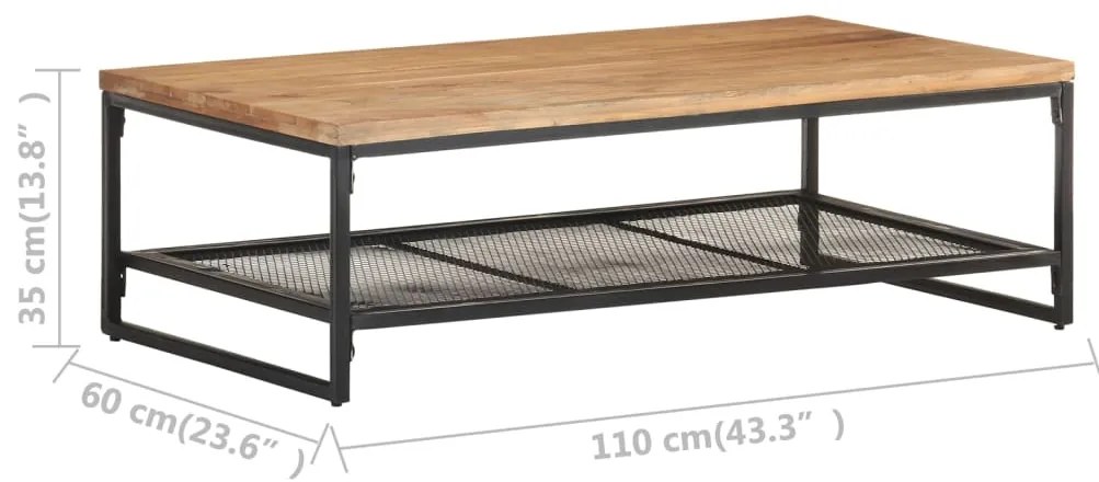 Mesa de centro 110x60x35 cm madeira de acácia maciça