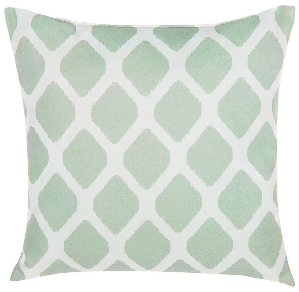 Conjunto de 2 almofadas de jardim em poliéster verde menta e branco 40 x 40 cm KALAMOS Beliani