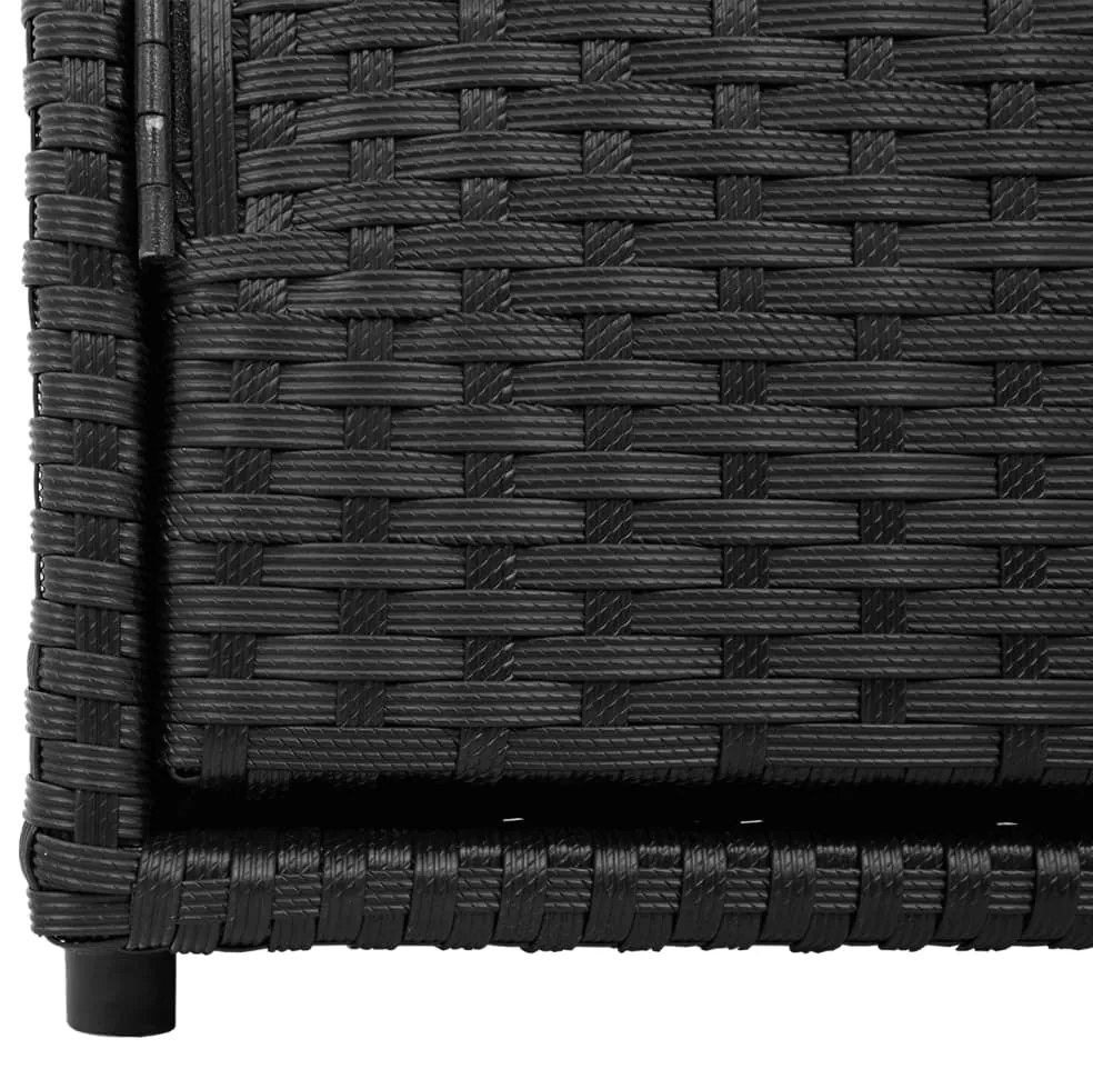 Armário de arrumação para jardim 110x55x60,5 cm vime PE preto